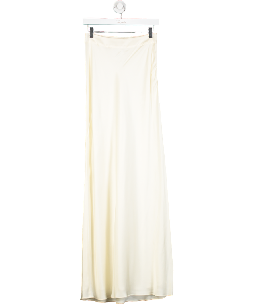 Sezane Cream Satin Maxi Skirt UK 8