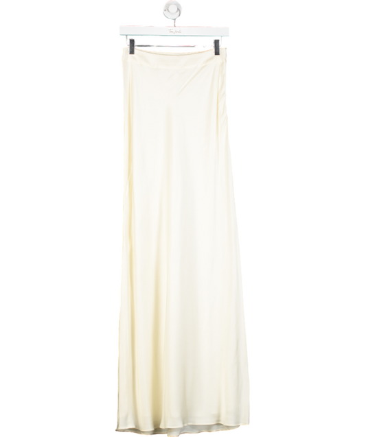 Sezane Cream Satin Maxi Skirt UK 8