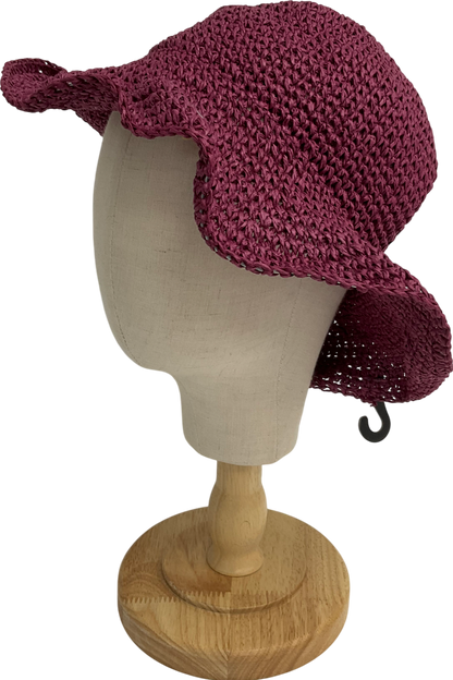 MANGO Purple Natural Fibre Hat One Size