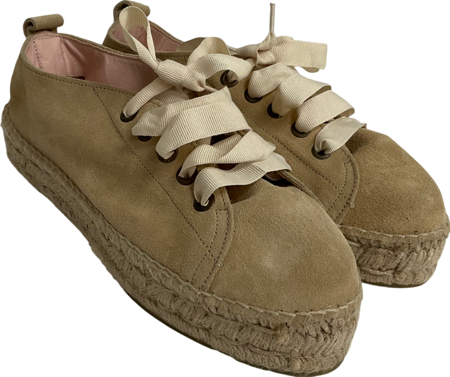 Manebi Beige Lexi Suede Espadrille No Size