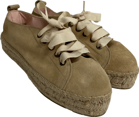 Manebi Beige Lexi Suede Espadrille No Size