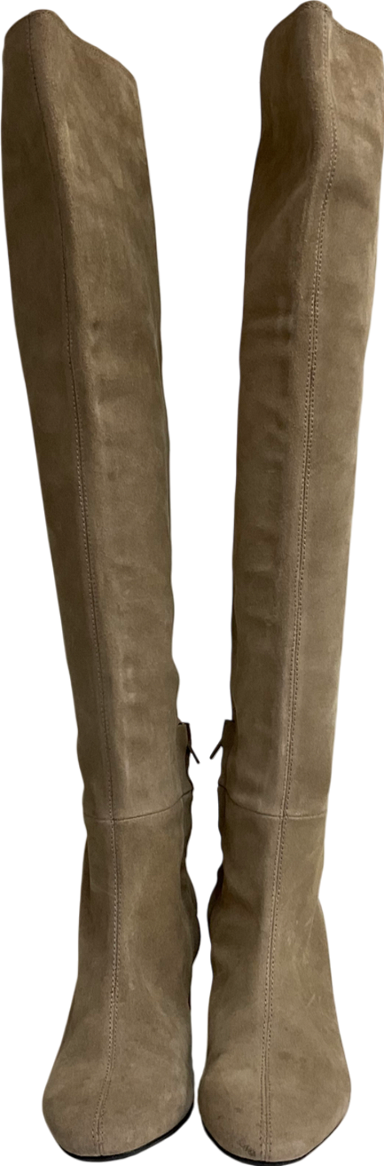 ZARA Beige Suede Leather Suede Knee High Boots UK 5 EU 38 👠