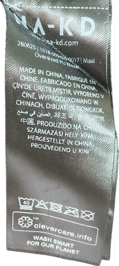 NA-KD Brown Contrast Seam Blazer UK XS