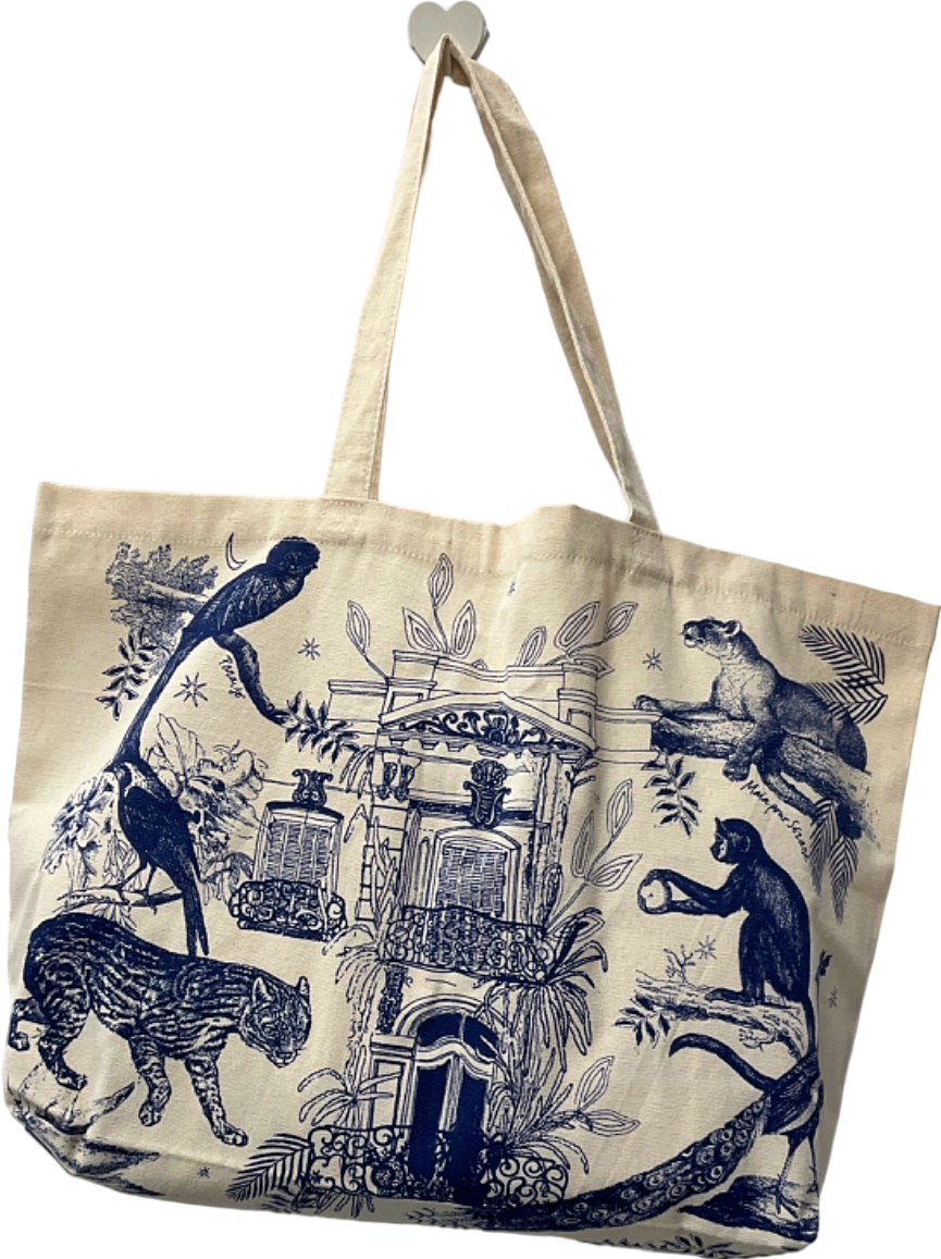 Sézane Beige Illustrated Tote Bag UK One Size