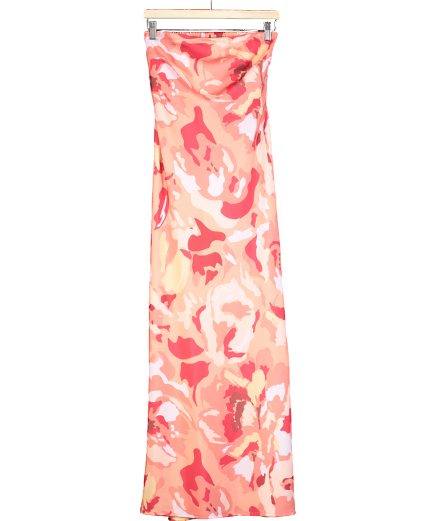 PRETTY LAVISH Pink Heather Bandeau Maxi Dress UK 8