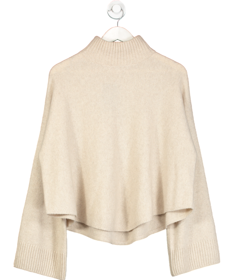 Arket Beige Mock-neck Cashmere-wool Jumper UK S