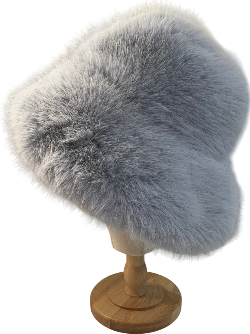 boohoo Blue Faux Fur Bucket Hat One Size