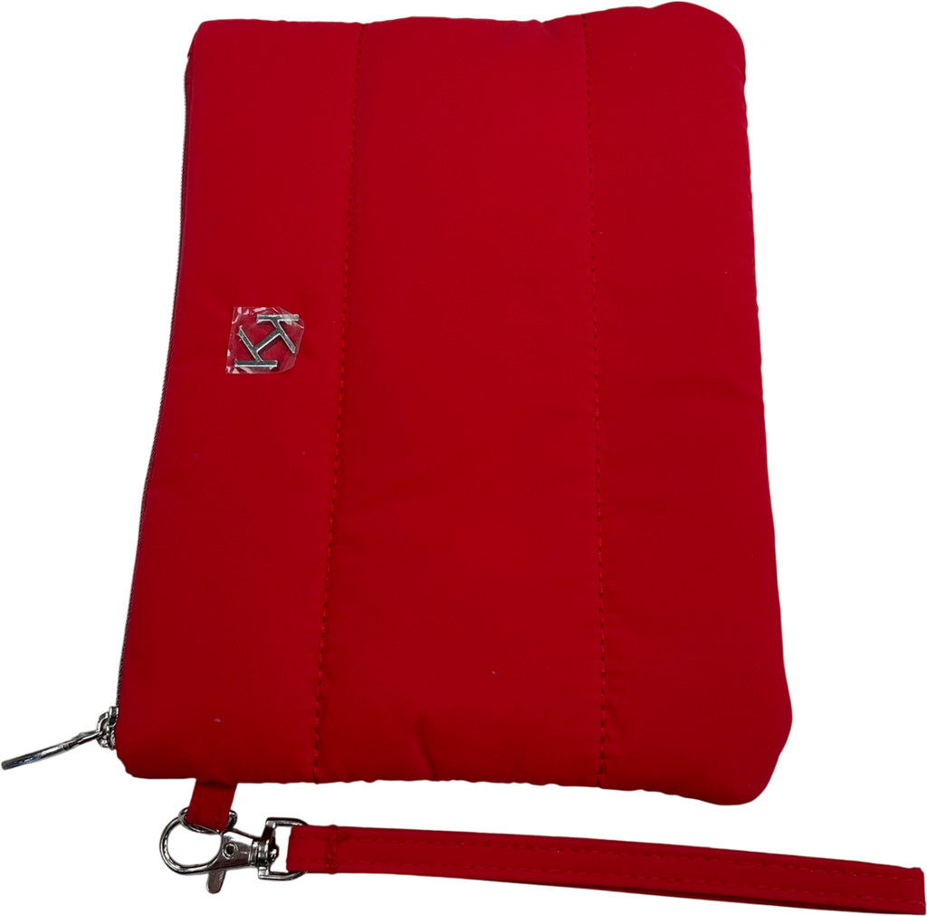 kiko Red Padded Zip Pouch One Size