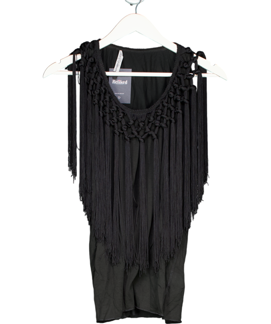 Dolce & Gabbana Black Tassel Detail Top UK 10