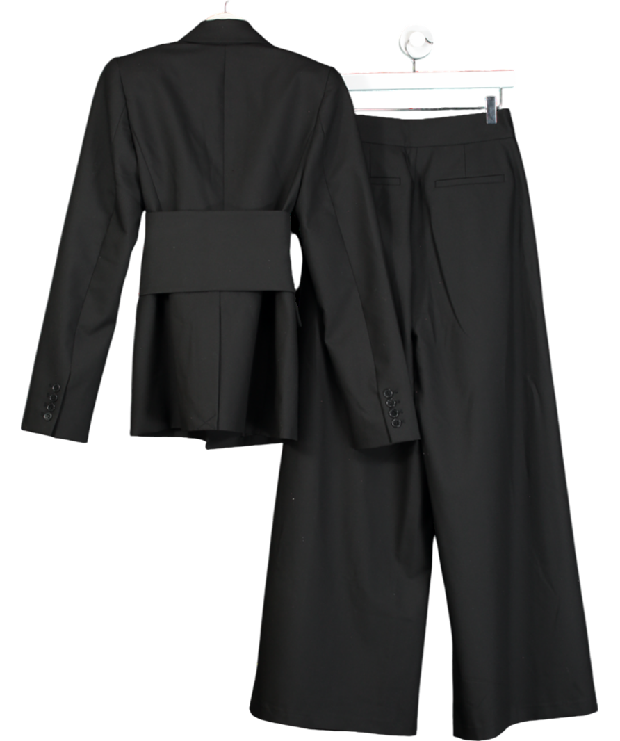 NA-KD Black Belted Blazer And Wide Leg High Waist Suit Pants UK XS