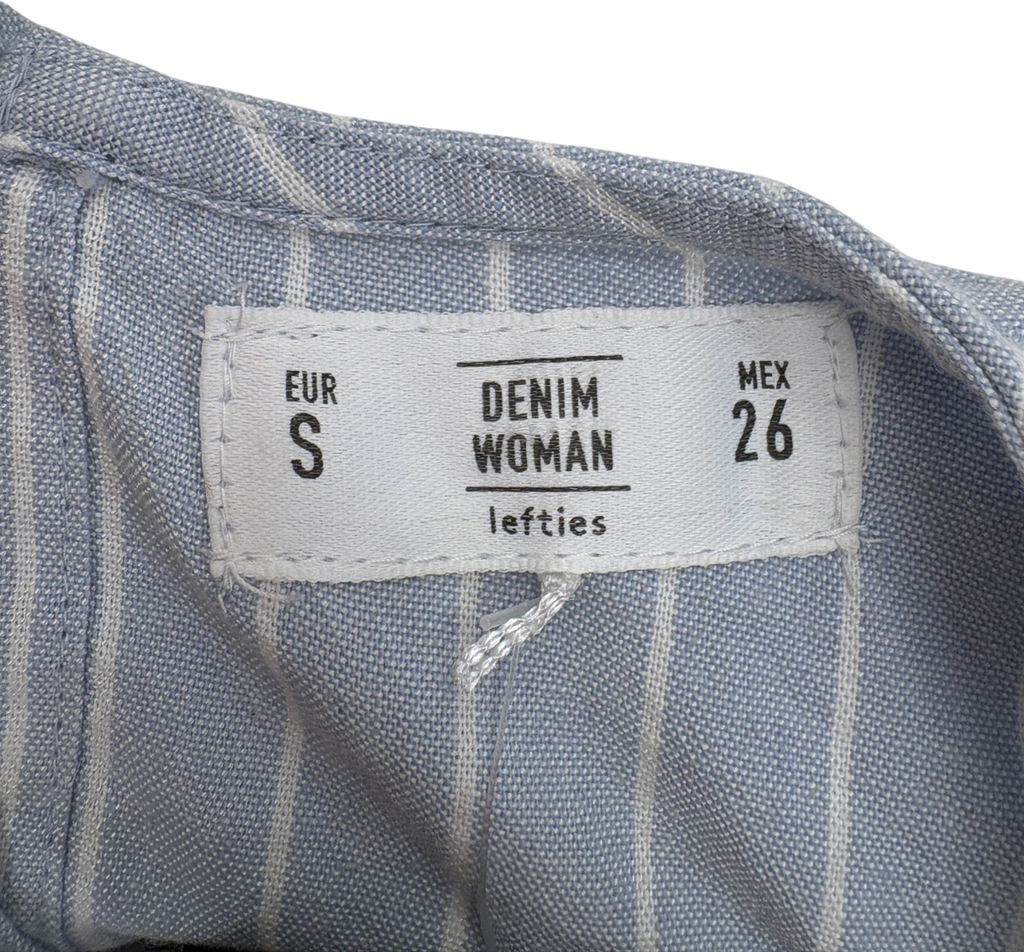 Lefties Blue Lightweight Denim Top And Wrap Skirt Co-ord UK S