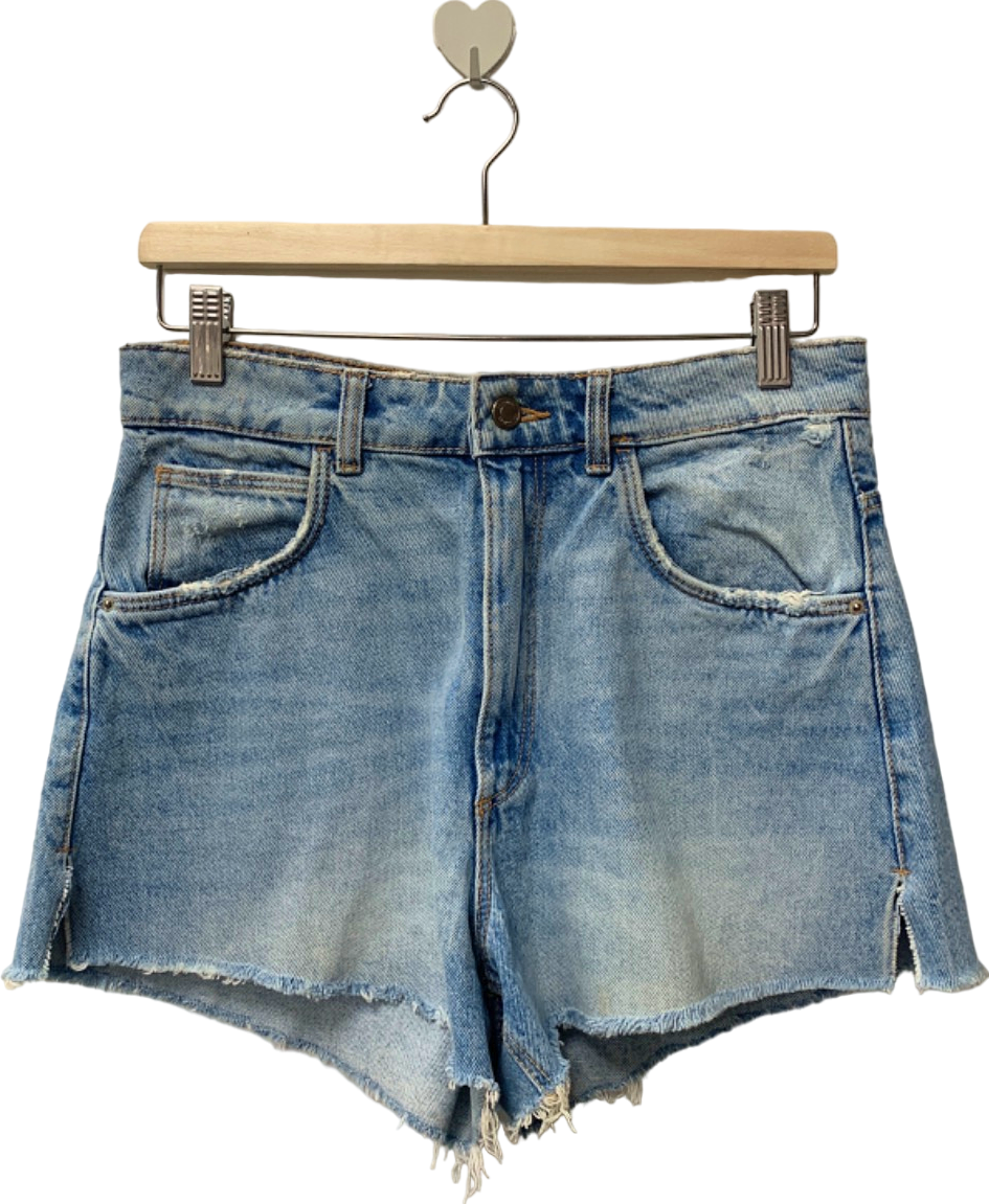 Zara Light Blue Denim High-Waisted Shorts EU 38