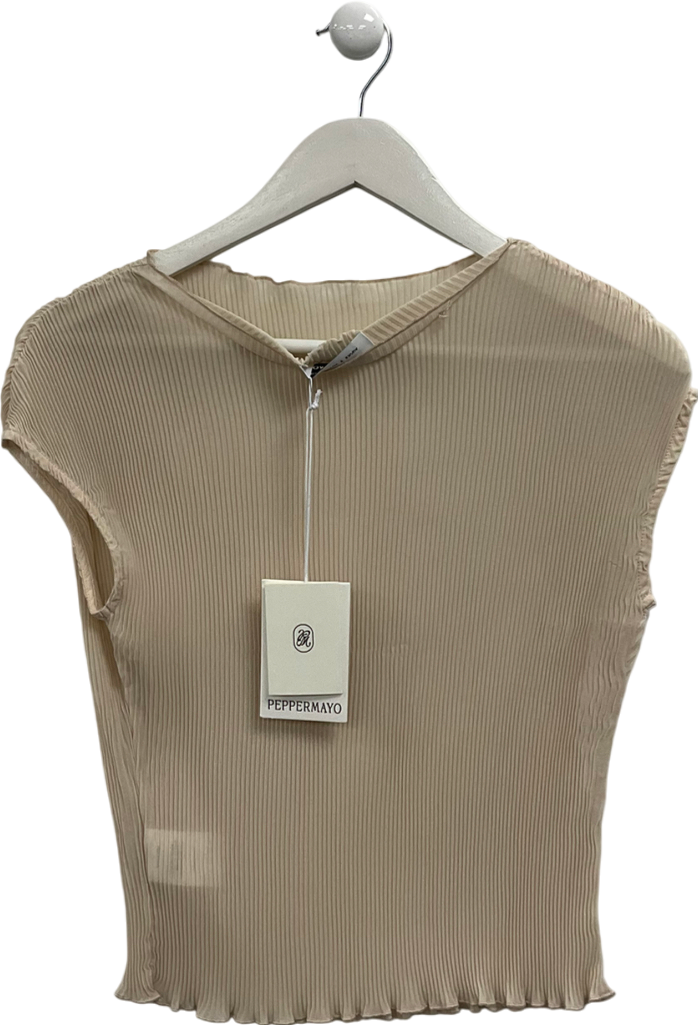 peppermayo Cream Gemma Cap Sleeve Top UK 8
