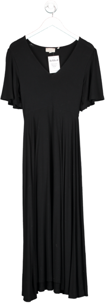 Coast Black Soft Touch Modal Jersey Angel Sleeve Dress UK 8