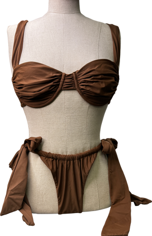 Faithful The Brand Brown 2-piece Esterel Bikini Set UK M