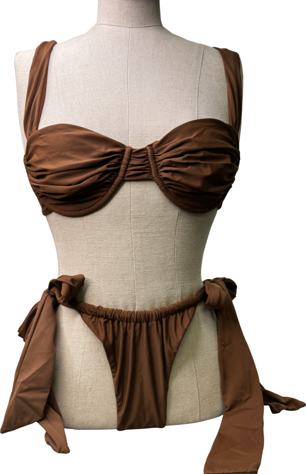 Faithful The Brand Brown 2-piece Esterel Bikini Set UK M