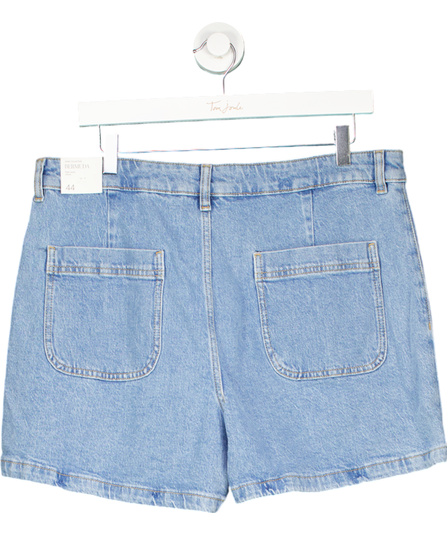 MANGO Blue Clea Denim Shorts With Pockets UK 16