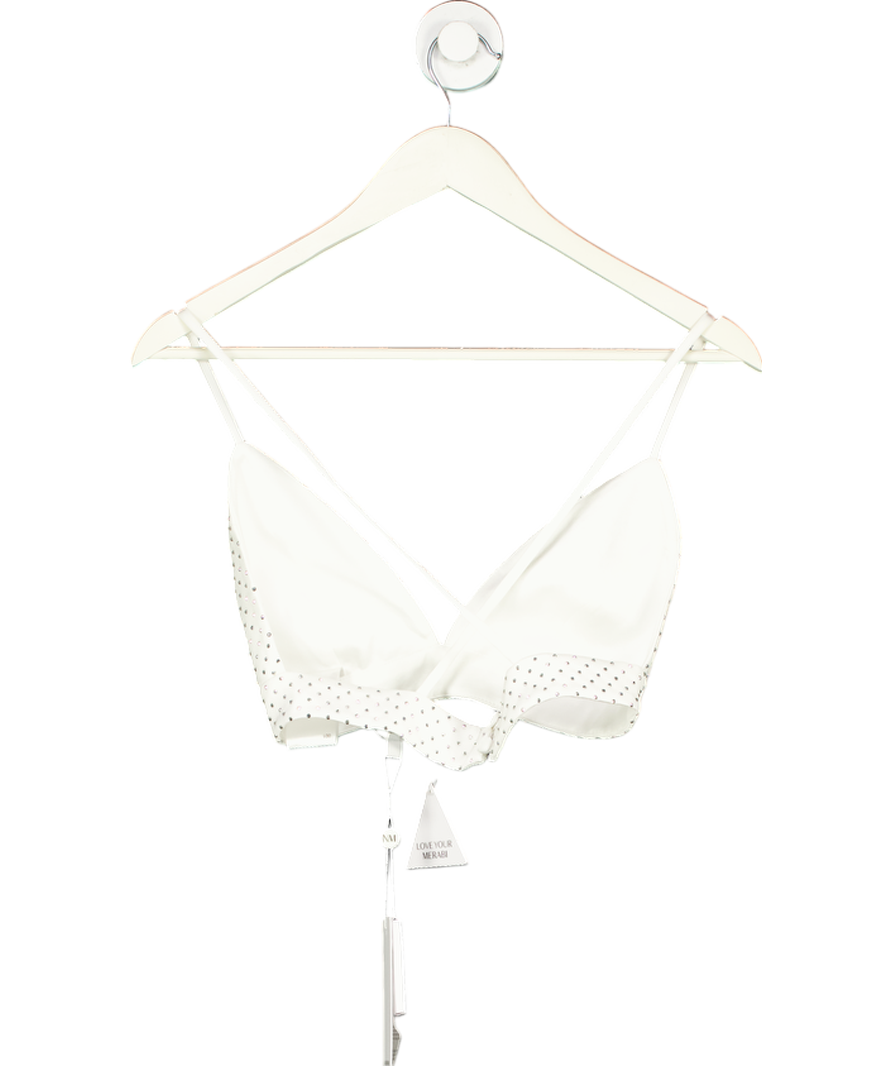 Nadine Merabi Kira White Bra Top UK XS