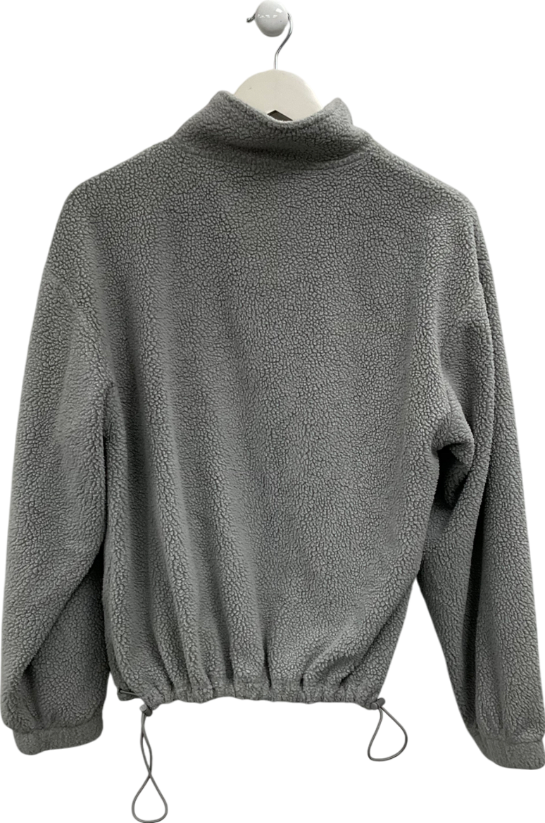 ASOS Grey Weekend Collective Half Zip Borg Fleece UK S