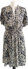 Ba&sh Navy Blue Floral Mini Tea Dress UK 10