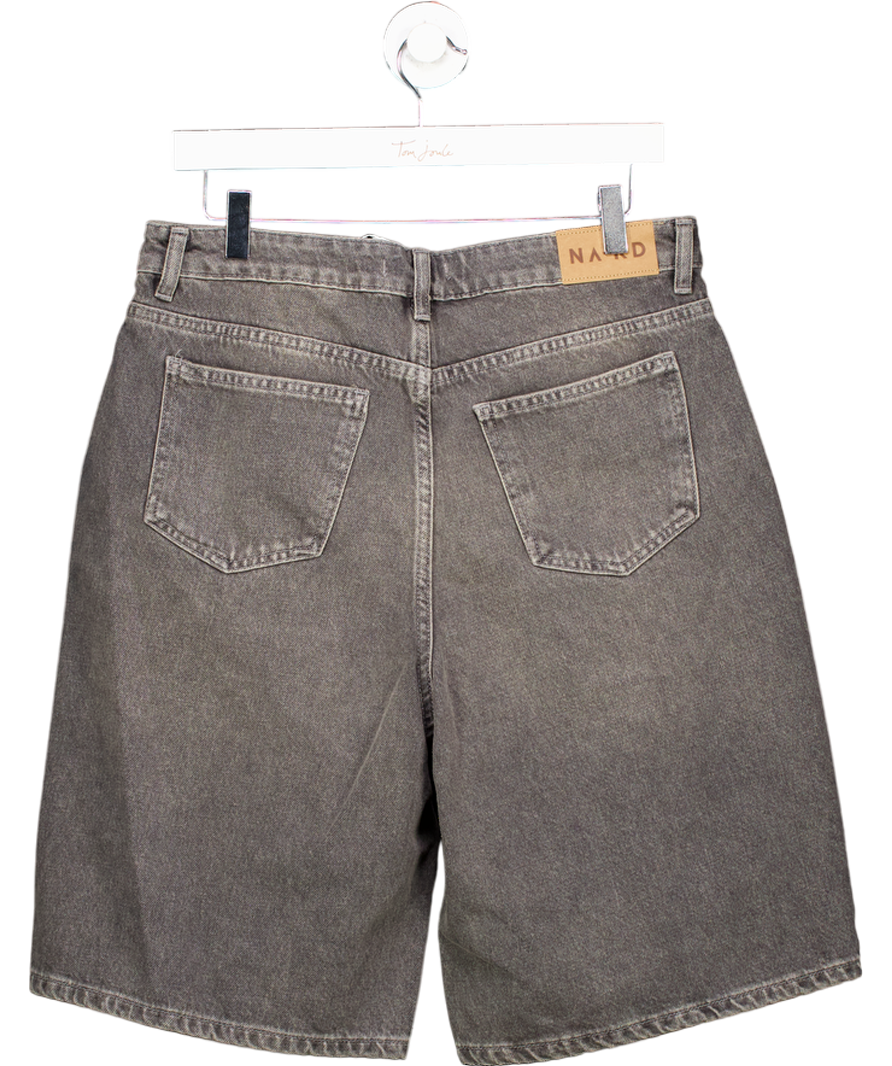 NA-KD Grey Wide Denim Shorts Eu 38 UK 10/12