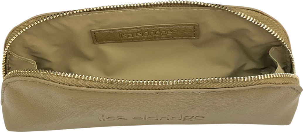 lisa eldridge Stylish Limited Edition Olive Green Makeup Case With Gold Zip Logo One Size