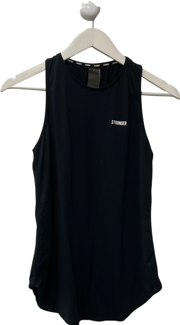 Stronger Black Airy Racerback Tank Top UK M