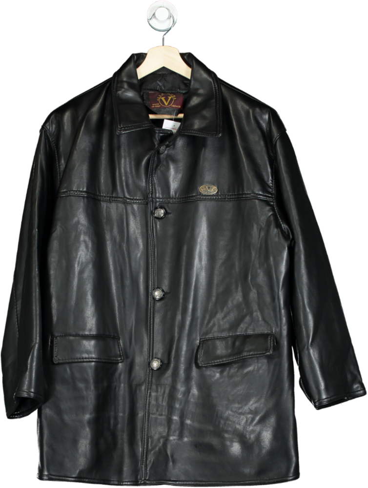 Alta Moda Black Italian Leather Coat UK L