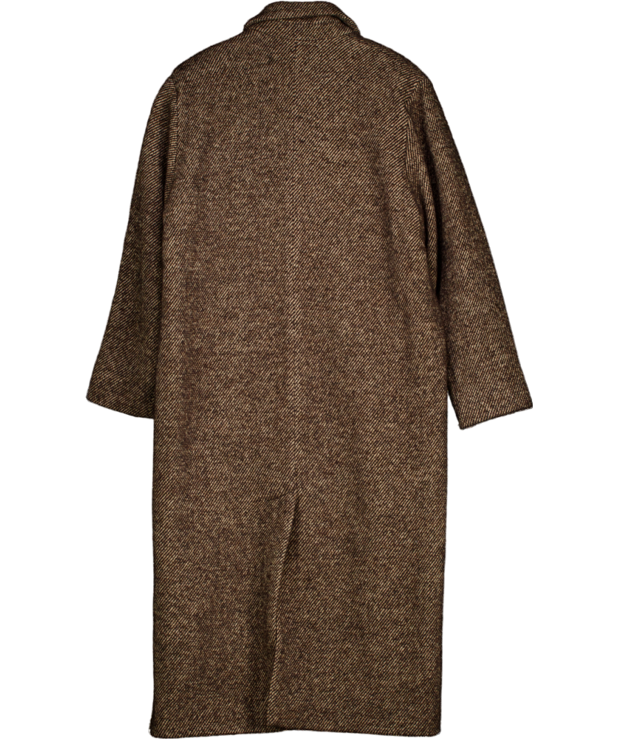 By Malene Birger Brown Herringbone Recycled Wool Mauris Coat Eu42 UK L/XL
