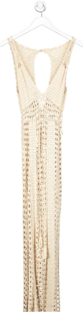 Flook The Label Nude Flook Maxi Crochet Beach Dress Luana UK XS