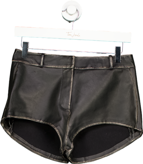 Lamarque Black Annais Leather Shorts UK S