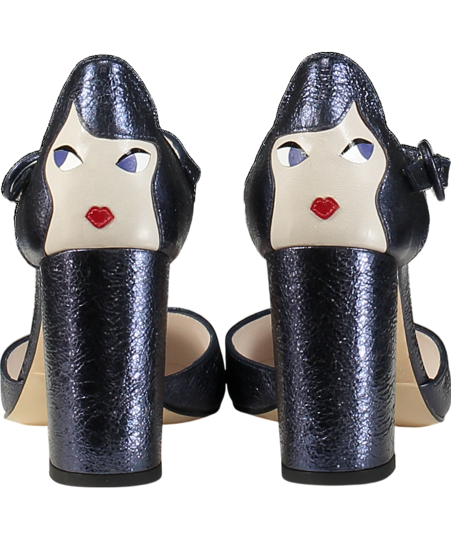 lulu guinness Midnight Blue Sparkle Heels UK 5 EU 38 👠