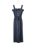 7 For All Mankind Blue Bandeau Denim Jumpsuit UK S