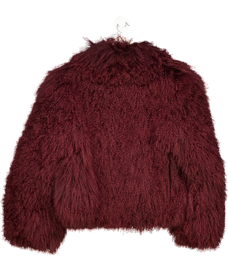 DUCIE LONDON Red Burgundy Rochelle Shearling Coat UK M
