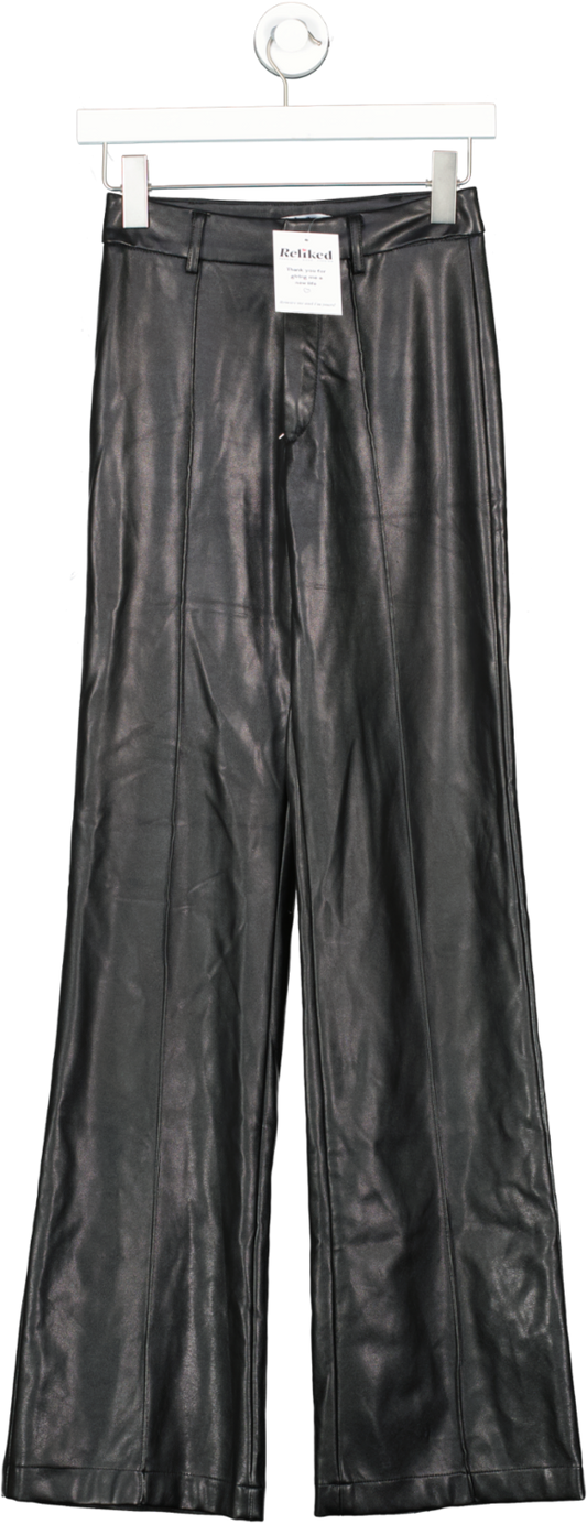 BOA Black Leather Look Trousers UK XS