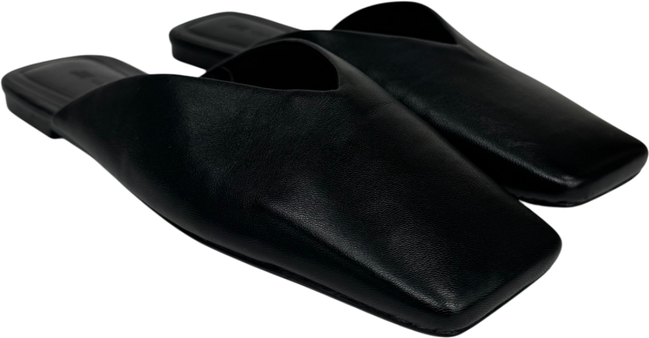 H&M Black Leather Mules UK 5 EU 38 👠