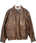 Wilsons Brown Vintage Adventure Bound Oversized Leather Jacket UK L