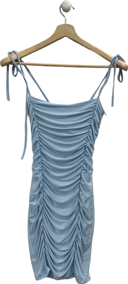 Missy Empire Light Blue Ruched Dress UK S