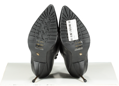 Kurt Geiger Black / Gold Stretch Leather Barbican Boots BNIB UK 6 EU 39 👠