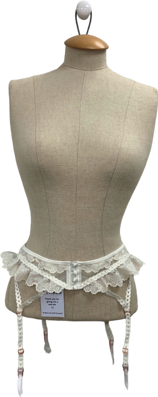 Lounge White Imogen Lace Garter Belt Medium