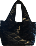 River Island Black Oversized Quilted Rr Slouch Large Tote- Bag