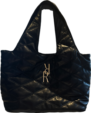 River Island Black Oversized Quilted Rr Slouch Large Tote- Bag