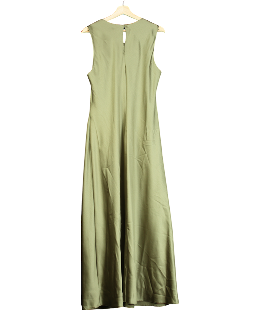 Tu Satin Green Short Sleeve Midaxi Shift Dress UK 18