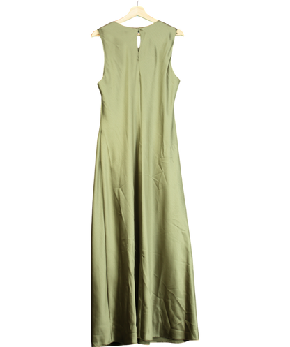 Tu Satin Green Short Sleeve Midaxi Shift Dress UK 18