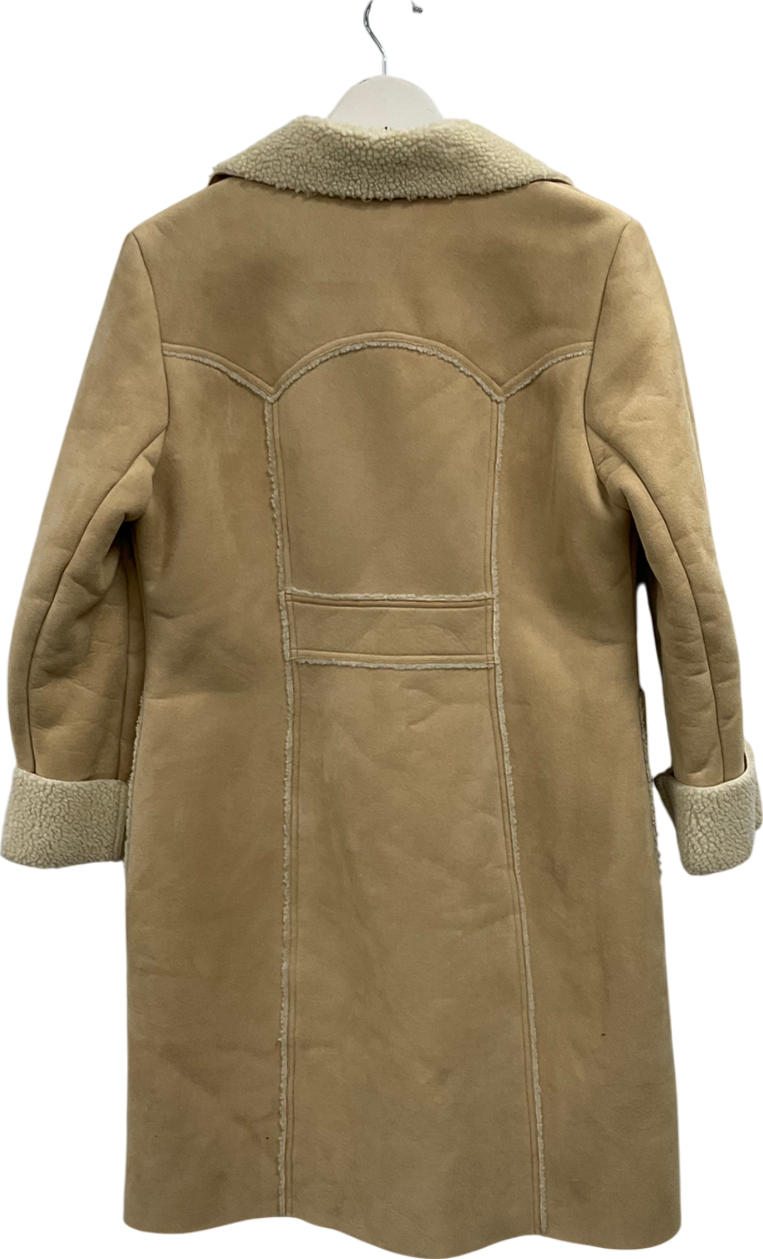 GAP Beige Faux Sheepskin Coat UK M