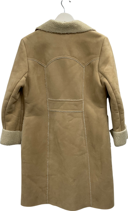 GAP Beige Faux Sheepskin Coat UK M