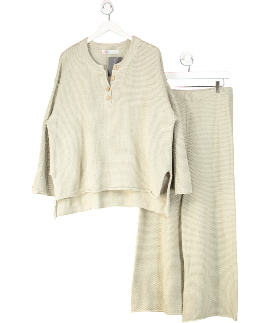 Free People Green Hailee Sweater Co-ord UK L