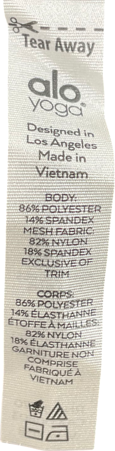 alo yoga Glossy Black Sports Bra UK XS