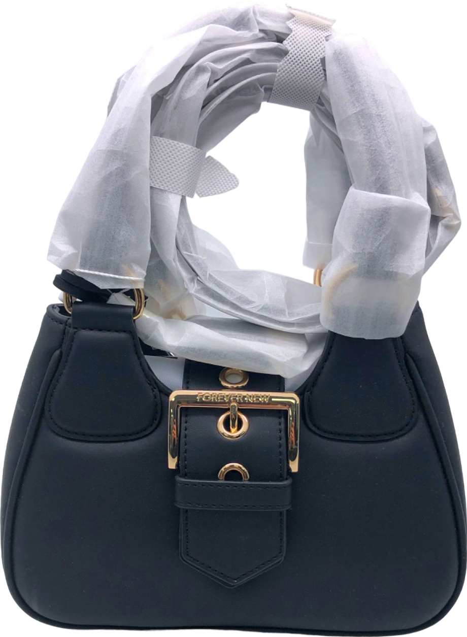 Forever New Black Madison Buckle Moon Bag