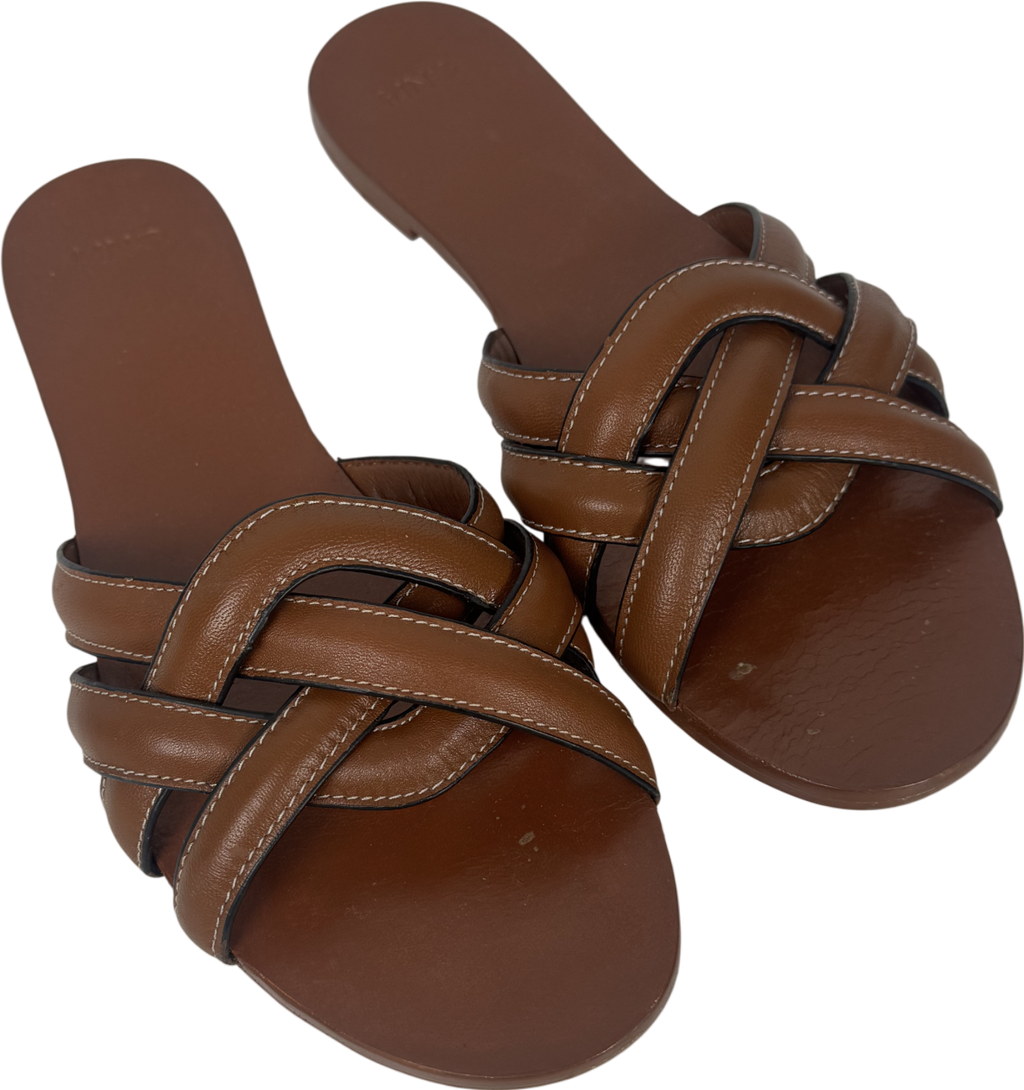 MANGO Beige Leather Straps Sandals UK 7 EU 40 👠